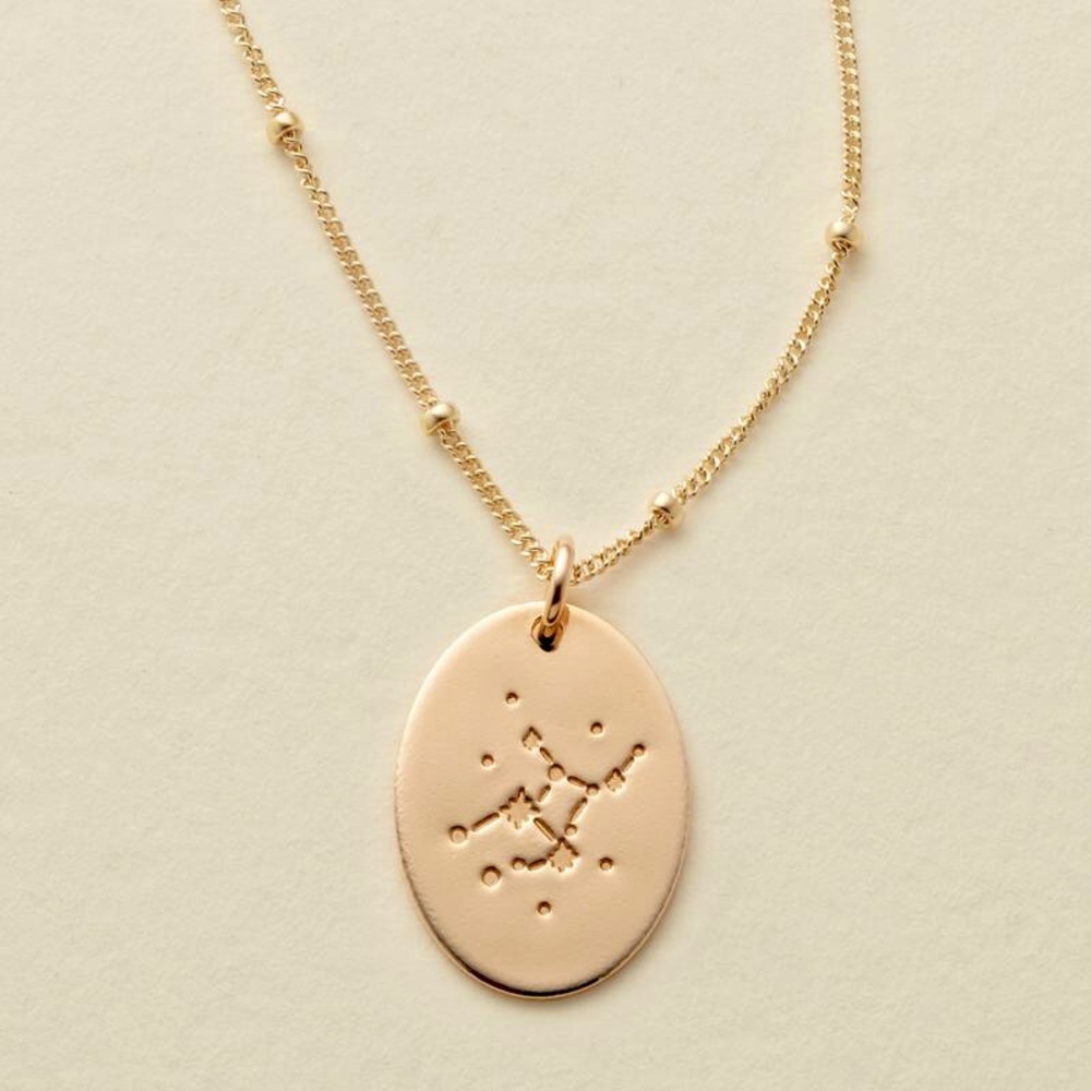 Virgo Minimalist Astrology Boho Gold Bead Necklace